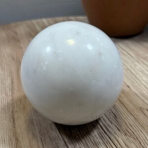 Elegant White Marble Sphere 4”